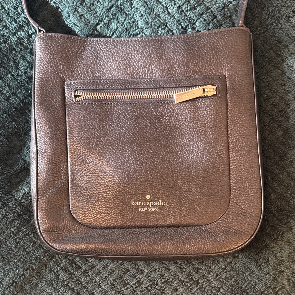 kate spade Pebbled Leather Crossbody Bag in black with silver Hardware